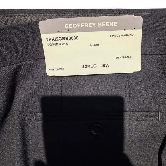 NEW Geoffrey Beene Tompkins Mens Black Tompkins Suit 2 Piece Garment 50 Reg 45W - Picture 5 of 16